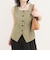 《セットアップ対応》ギンガム/無地ジレブラウス