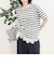 ボーダーアシメツイストプルオーバーTシャツ