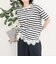 ボーダーアシメツイストプルオーバーTシャツ