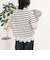 ボーダーアシメツイストプルオーバーTシャツ