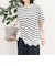 ボーダーアシメツイストプルオーバーTシャツ