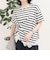 ボーダーアシメツイストプルオーバーTシャツ