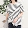 ボーダーアシメツイストプルオーバーTシャツ