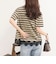 ボーダーアシメツイストプルオーバーTシャツ