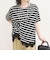 ボーダーアシメツイストプルオーバーTシャツ