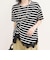 ボーダーアシメツイストプルオーバーTシャツ