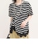 ボーダーアシメツイストプルオーバーTシャツ