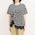ボーダーアシメツイストプルオーバーTシャツ