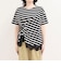 ボーダーアシメツイストプルオーバーTシャツ