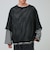 3/4スリーブメッシュTシャツ シアーT 7分袖 オーバーサイズ