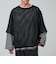 3/4スリーブメッシュTシャツ シアーT 7分袖 オーバーサイズ