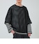 3/4スリーブメッシュTシャツ シアーT 7分袖 オーバーサイズ