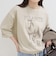 ホースプリント裾ドロストTシャツ