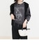 ホースプリント裾ドロストTシャツ