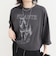 ホースプリント裾ドロストTシャツ