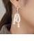 パールリボンビジューフープピアス