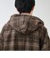 T/C起毛 チェックフーデッドシャツブルゾン
