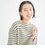 リップルボーダーロングスリーブカットソー