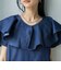 【WEB限定】インディゴフリルブラウス