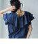 【WEB限定】インディゴフリルブラウス