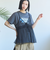 チュールキャミ付きロゴTシャツ