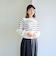 【RONEL】ジャガードボーダータックスリーブニット