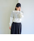 【RONEL】ジャガードボーダータックスリーブニット