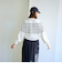 【RONEL】ジャガードボーダータックスリーブニット