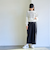【RONEL】ジャガードボーダータックスリーブニット