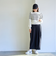 【RONEL】ジャガードボーダータックスリーブニット