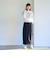 【RONEL】ジャガードボーダータックスリーブニット