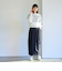 【RONEL】ジャガードボーダータックスリーブニット