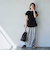 【RONEL】タックワッフルフレンチスリーブカットソー