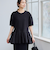 【RONEL】クリアポンチ異素材ドッキングペプラムカットソー