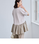 【RONEL】クリアポンチ異素材ドッキングペプラムカットソー