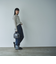 ロールアップワイドデニムパンツ