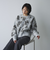 【ふんわりルーズなイマドキニット】ニュアンスフラワージャガードニット