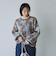 【ふんわりルーズなイマドキニット】ニュアンスフラワージャガードニット