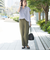 接触冷感リネンレーヨンテーパードパンツ（WEB限定サイズ）
