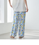 フラワープリント イージーワイドパンツ
