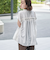 バックシャーリングスキッパーフレンチスリーブブラウス