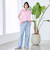 バックシャーリングスキッパーフレンチスリーブブラウス