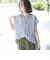 バックシャーリングスキッパーフレンチスリーブブラウス