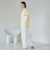 【接触冷感】袖フリルスキッパーブラウス