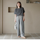 コットンレーヨンデニムワイドパンツ