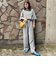 コットンレーヨンデニムワイドパンツ
