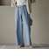 コットンレーヨンデニムワイドパンツ