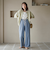 コットンレーヨンデニムワイドパンツ
