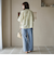コットンレーヨンデニムワイドパンツ
