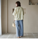 コットンレーヨンデニムワイドパンツ